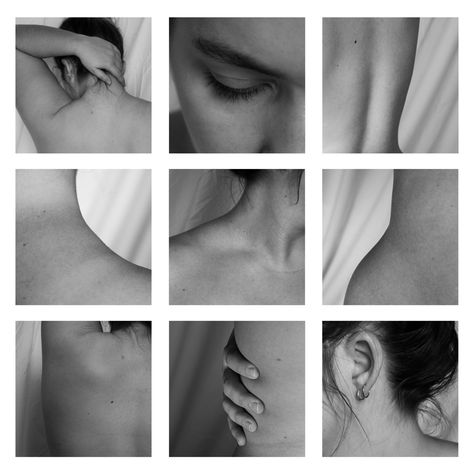 Face eyes skin hand stomach back arm neck hair ear black and white body photography self portrait Close Up Body Photography, Body Confident Photography, Black And White Body Photography, Body Aesthetics Photography, Human Body Photography, Female Body Photography, Photography Self Portrait, Folio Ideas, Photography Major