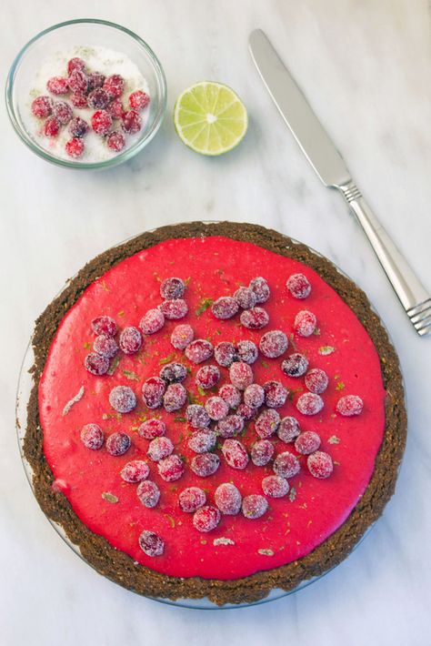 The perfect addition to your holiday table, this curd-based Cranberry-Lime Pie is the ideal combination of sweet and tart. A unique pie everyone will love! Cranberry Curd, Unique Pies, Lime Pie Recipe, Thanksgiving Food Sides, Cranberry Pie, Holiday Desserts Table, Tart Filling, Tarts Crust, Sugared Cranberries