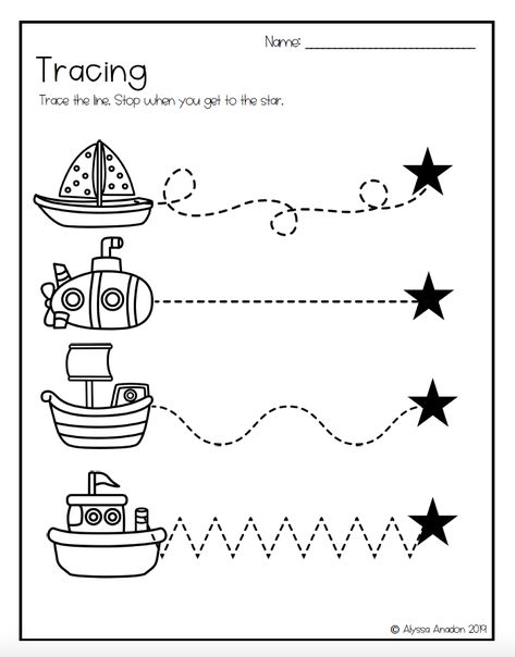 Tracing Worksheets Tracing Preschool, Shape Worksheets For Preschool, Prewriting Skills, Kindergarten Special Education, Transportation Vehicles, Transportation Activities, Special Education Math, Summer Worksheets, Community Helpers Preschool