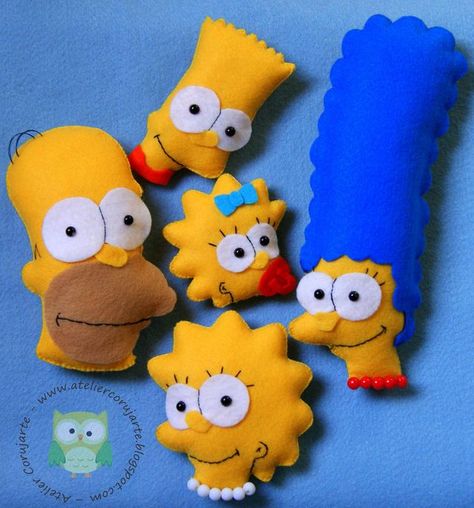 Simpsons Party, Felt Keychain, Pola Sulam, Felt Pattern, Felt Board, Felt Patterns, Flickr Photos, Felt Christmas Ornaments, Family Holidays