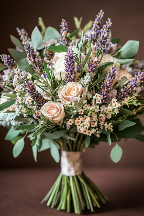 Bring your wedding vision to life with 107 lavender-inspired bouquets! These stunning arrangements show just how versatile lavender can be. Pair it with fresh greenery, classic roses, or seasonal accents for a timeless look. Explore the full list now! #weddingideas #lavenderflowers #brideinspiration Cottagecore Wedding Bouquet, September Wedding Bouquets, Lavender And Pink Wedding, Bridal Bouquet Ideas, Spring Bridal Bouquet, Peach Wedding Bouquet, Lavender Wedding Bouquet, Lavender Bridal Bouquet, Wildflower Bouquets