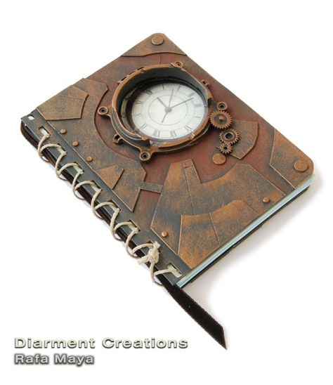 Steampunk Notebook 1909a by ~Diarment Steampunk Cards, Business Diary, Steampunk Book, Steampunk Gadgets, Fancy Pens, Cool Journals, Expensive Gifts, Mixed Media Journal, Steampunk Design