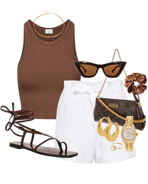 Sunday Summer Outfit, Brown Summer Outfits, Brown Outfit Summer, Summer Outfits Layout, Boho Summer Outfits, Outfit Layout, Summer Attire, Mocha Brown, Looks Chic