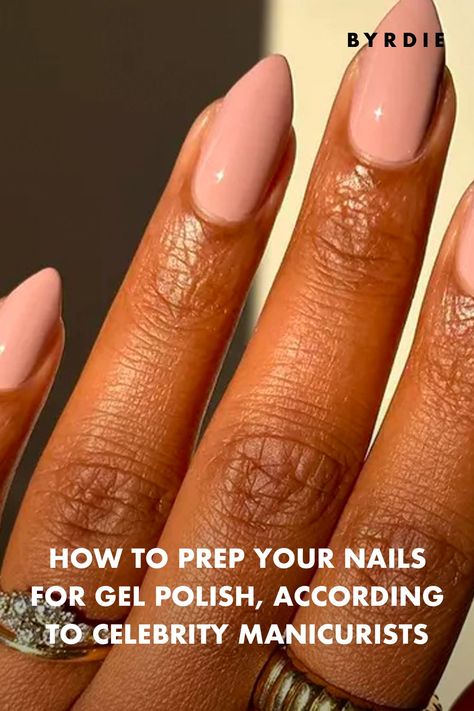 Nail prep Prepping Nails For Gel Polish, Prepping Nails, Sparkly French Manicure, Rose Gold Nails Design, Gold Nail Designs, Celebrity Nails, London Nails, Sweater Nails, Rose Gold Nails