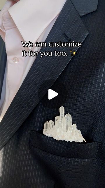 Fawn & Sparrow Crystal Crowns on Instagram: "Striking Groom’s Pocket Boutonniere features genuine crystal gems! We designed this style to slide effortlessly into the suit pocket. No pinning or additional materials required! New in shop. ✨Since we hand craft these ourselves we offer personalized options too. Just message us if you want to get started. 🫶

#mensboutonniere #boutonniere #fiancé #crystalcrown #weddingcrown #matchingcouple #brideandgroomgift #fantasywedding #fairytalewedding #menspocketfashion #mensweddingstyle #fawnandsparrow" Crystal Pocket Boutonniere, Crystal Boutineer, Fae Wedding, Pocket Boutonniere, Mens Boutonniere, Crystal Crowns, Suit Pocket, Mens Fashion Wedding, Wedding Suits Groom