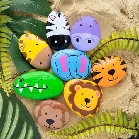 Occasions Home Art And Craft Supplies, Diy Rock Art, Painted Rock Animals, Stone Art Painting, Painted Rocks Kids, Painted Rocks Craft, Hand Crafts For Kids, Painted Rocks Diy, Rock Painting Ideas Easy