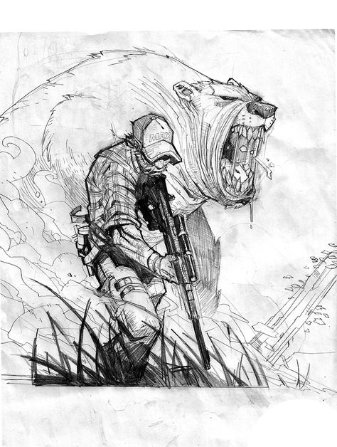 www.nefar007.devianart.com Bear Hunt, Character Sketches, Artist Models, Arte Sketchbook, Arte Fantasy, Illustration Sketches, Book Ideas, Illustration Vector, A Drawing