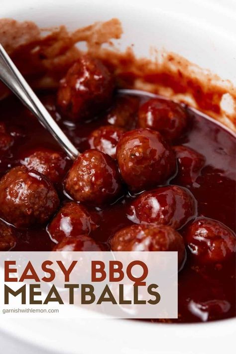 These 4 ingredient Easy BBQ Meatballs are one of the best appetizers around. They are spicy, sweet, and guaranteed to have everyone asking for the recipe! Easy Cocktail Meatballs, Slow Cooker Bbq Meatballs, Easy Bbq Meatballs, Bbq Meatball Recipe, The Best Appetizers, Food Spicy, Bbq Meatballs, Sweet Easy, Slow Cooker Breakfast