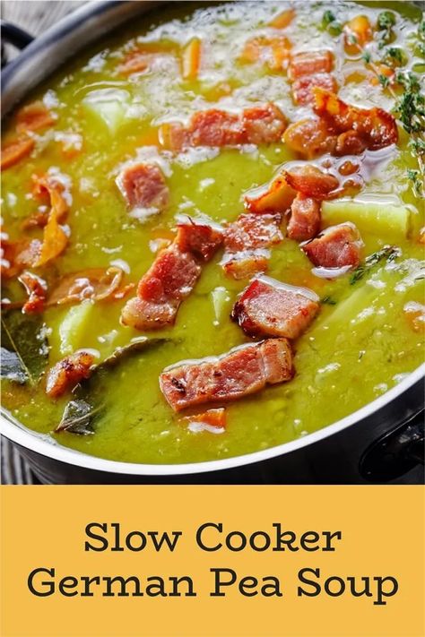 Pea Dinner, Pea Soup Crockpot, Caldereta Recipe, Farfalle Recipes, Slow Cooker Stew Recipes, Pea Soup Recipe, Lamb Stew Recipes, Crockpot Soups, Homemade Ham