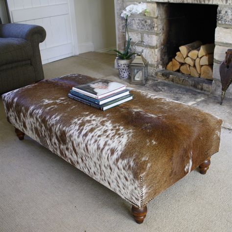 Africa Bedroom, Cowhide Chairs, Corner Dog Bed, Cowhide Bench, Cowhide Decor, Western Living Room, Cowhide Ottoman, Cowhide Chair, Cowhide Furniture