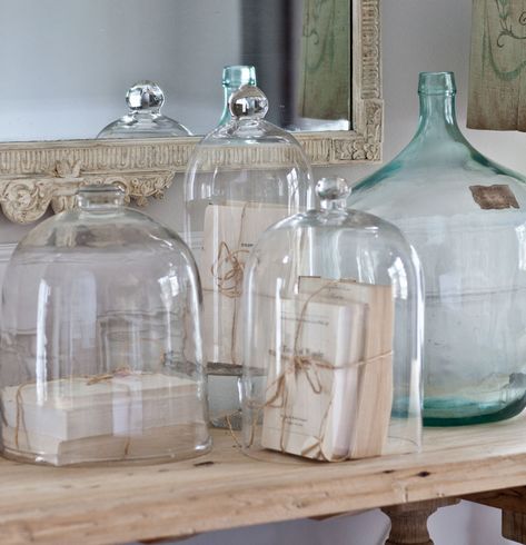 10 Things to Put in a Cloche - Cedar Hill Farmhouse Glass Cloche Decor, Cloche Decor, Cedar Hill Farmhouse, Glass Dome Cloche, Glass Bell Jar, Glass Cloche, Vintage Bottles, Love Vintage, French Decor