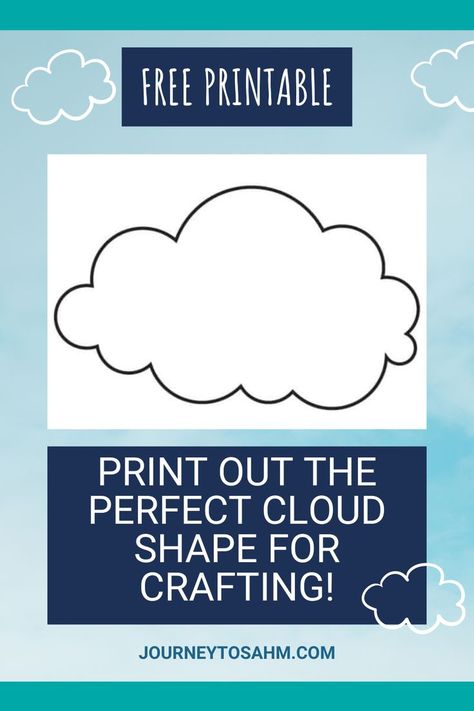 Printable Clouds Free, Cloud Crafts For Toddlers, Cloud Art For Kids, Cloud Template Free Printable, Printable Cloud Template, Clouds For Kids, Cloud Diy, Preschool Jobs, Cloud Printable