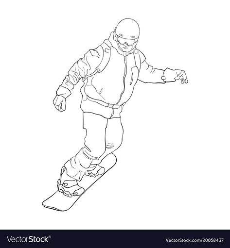 How To Draw Snowboarder, Snowboarding Sketch, Snowboarder Drawing, Snowboarder Illustration, Snowboarding Drawings, Snowboarding Drawing, Snowboarding Illustration, Snowboard Drawing, Snowboarding Tattoo