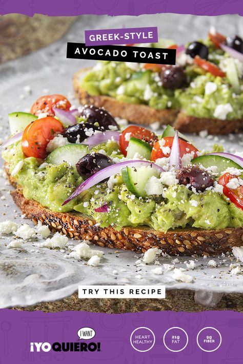 Easy Mediterranean Diet, Recipes Avocado, Mediterranean Diet Recipes Dinners, Guacamole Salsa, Avocado Toast Recipe, Easy Mediterranean Diet Recipes, Open Faced Sandwich, Tasty Vegetarian Recipes, Eat Better