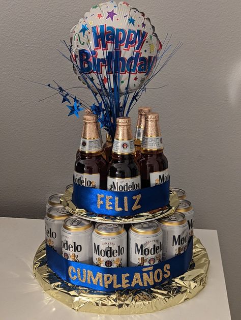 Birthday Cake Beer, Beer Bottle Cake, Beer Themed Birthday Party, Beer Bouquet, Beer Can Cakes, Bday Gift For Boyfriend, Birthday Beer Cake, Beer Birthday Party, Guys 21st Birthday