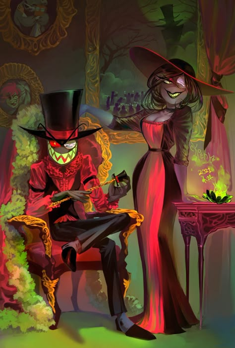 Lord And Lady, Scary Movie Characters, Hat Organization, Scary Art, Animation Design, Shadow The Hedgehog, A Ship, Black Hat, Helluva Boss