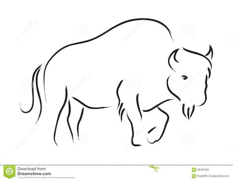 Bison Line Art, Buffalo Line Art, Bison Illustration, Bison Artwork, Bison Tattoo, Buffalo Tattoo, Buffalo Wall Art, Bison Art, Simple Line Art