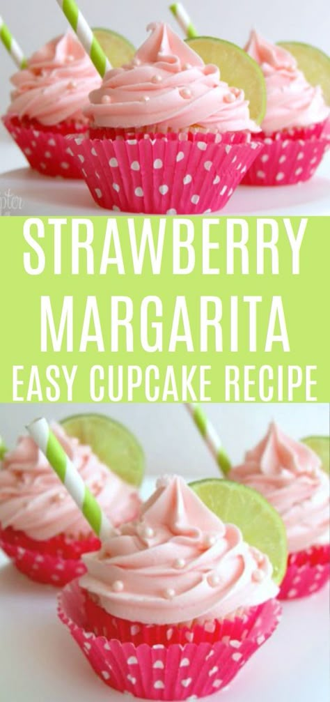 Strawberry Margarita Cupcakes, Margarita Cupcakes, Boozy Cupcakes, Cupcakes Recipes, Strawberry Margarita, Brownie Desserts, Cupcake Recipe, Oreo Dessert, Yummy Cupcakes