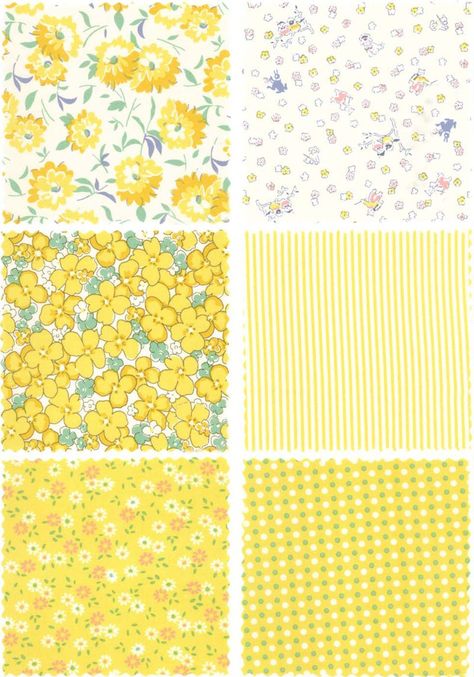 Yellow Journal, Reproduction Fabric, Yellow Palette, Retro Sewing Patterns, Scrapbook Stickers Printable, Bullet Journal Stickers, Fabric Designs, Sunny Yellow, Bullet Journal Doodles