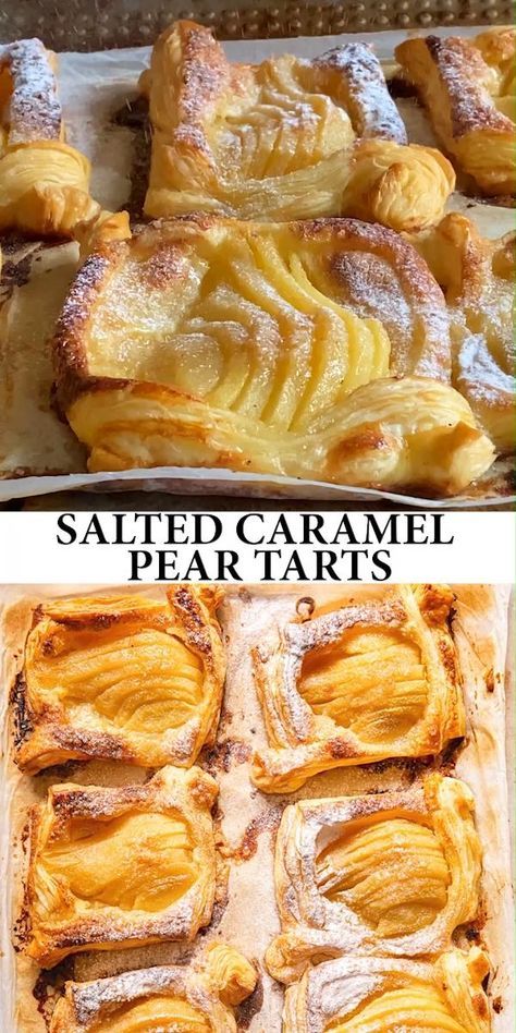 Pear Tarts, Pear Dessert Recipes, Puff Pastry Recipes Dessert, Patisserie Shop, Kuih Lapis, Pastries Recipes Dessert, Caramel Pears, Pear Dessert, Puff Pastry Desserts