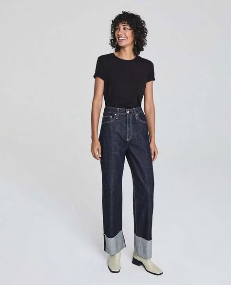 The Best Sustainable Brands to Shop in 2020 | POPSUGAR Smart Living #AG launched it's good karma sustainable initiative which is rolling out one ethical component at a time in a long term approach. #babysteps Jean Trends, Tailored Shorts, Japanese Denim, Ag Jeans, Street Style Trends, Street Style Winter, Denim Trends, Trouser Style, Denim Branding