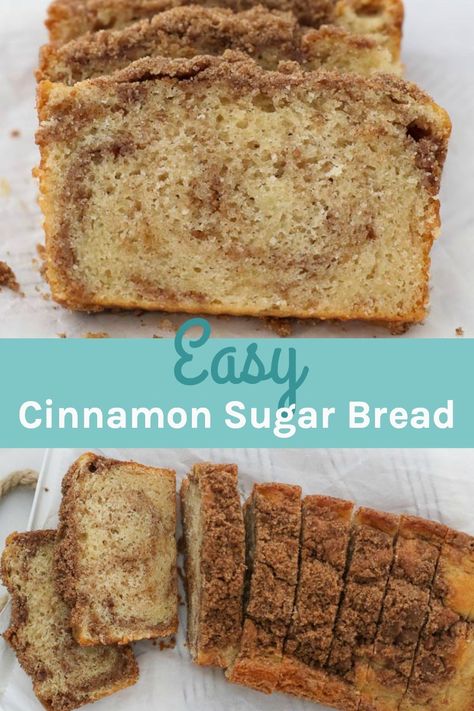 Cinnamon Sugar Bread, Cinnamon Bread Easy, Cinnamon Banana Bread, Cinnamon Bread Recipe, Quick Bread Recipes Easy, Sugar Bread, Cinnamon Swirl Bread, Cinnamon Coffee Cake, Swirled Bread