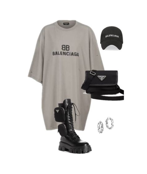 Balenciaga Outfits Women, Balenciaga X Pander Outfit, Prada Outfits Women Korean, Balenciaga Aesthetic Outfit, Balenciaga Outfit Ideas, Balenciaga Windbreaker, Balenciaga Outfit Women, Prada Outfits Women, Prada Outfits