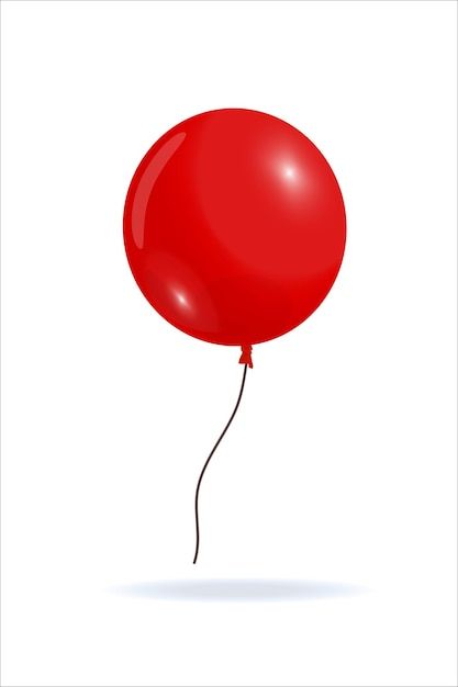 Vector round red balloon flying in air l... | Premium Vector #Freepik #vector Red Balloon, Kids Pictures, Premium Vector, Vector Art, Graphic Resources, Floating, Balloons, Thread, Red