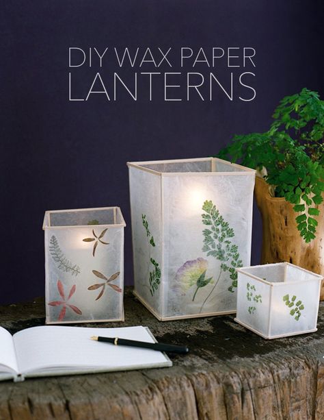 Wax Paper Lanterns, Wax Paper Crafts, Paper Card Ideas, Diy Lighting Ideas, Paper Lanterns Wedding, Paper Lanterns Diy, Paper Lantern Lights, Lantern Craft, Diy Wax