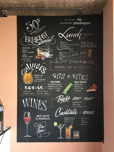 Visit website for more portfolio Wine Menu Chalkboard, Wine Menu Design Ideas Restaurants, A Board Signage, Chalkboard Menu Design, Menu Wall, Chutney Chicken, Chalk Menu, Menu Board Design, Soda Cake