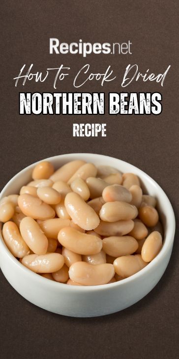 a bowl of dried great northern beans Dry Great Northern Beans Crock Pot, Northern Bean Recipes Crock Pots, White Northern Beans Recipes Crock Pot, Dried Great Northern Beans Recipe, Crockpot Northern Beans, Northern Beans Crockpot, Great Northern Beans Instant Pot, White Northern Beans Recipes, Northern White Beans Recipes