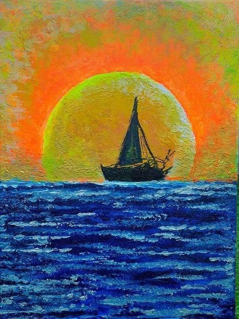 Wine And Paint Night, 1366x768 Wallpaper Hd, Wine Painting, Landscape Sunset, Sailboat Painting, Sunset Sea, Impressionism Art, Artwork Online, Beautiful Nature Wallpaper