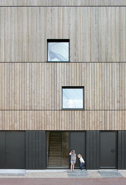 Add a caption Wooden Cladding, Wood Facade, Wooden Facade, Amsterdam Houses, Wooden Architecture, Wood Architecture, Prefabricated Houses, Timber Cladding, Hakone