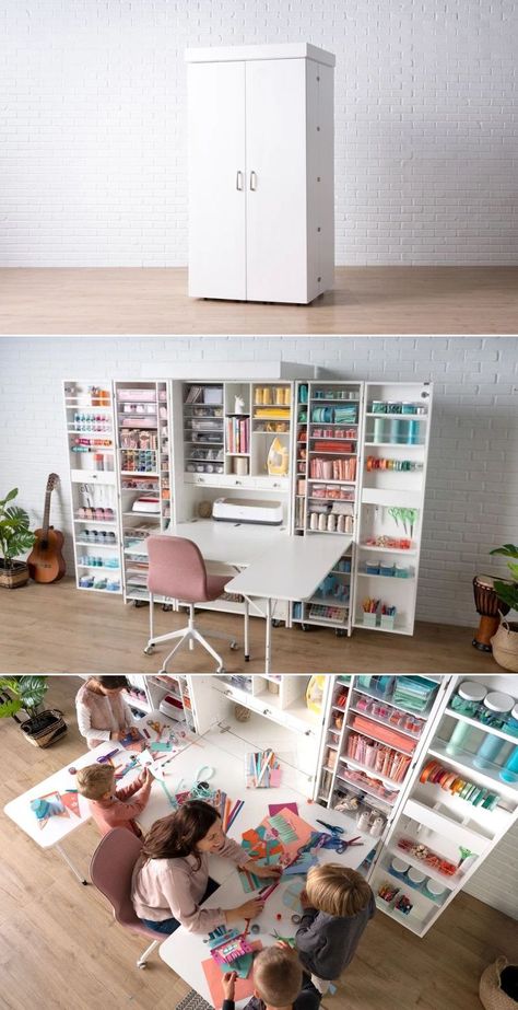 Hobby Cabinet Craft Storage, Craft Folding Table, Fold Out Storage Cabinet, Crafters Storage Cabinet, Fold Up Craft Table With Storage, Craft Storage Cabinet With Fold Out Table, Craft Storage With Fold Out Table, Crafting Armoire With Fold Out Table, Craft Closet With Fold Down Table