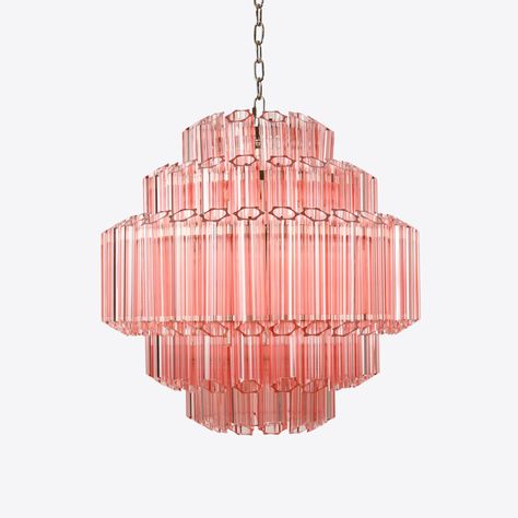 PALERMO - A collection of coloured glass chandeliers and sconces Pink Chandelier, Lighting Chandeliers, Murano Glass Chandelier, Ceiling Rose, Glass Chandelier, Pink Glass, Pure White, Palermo, Chrome Plating