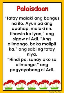 Begin reading with Filipino reading passages which can help you practice your reading, speed and comprehension. Use these passages for your remedial reading class. Make reading materials and charts for free. Tagalog Story, Tagalog Reading, Kindergarten Math Worksheets Counting, Reading Practice Worksheets, Elementary Reading Comprehension, Teacher Fun Files, Reading First Grade, 1st Grade Reading Worksheets, Student Information Sheet