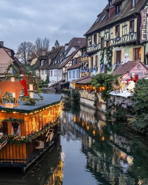 Places to Visit Before You Die - Oh what fun an Alsatian Noël is! 🎅💫 Between the wreath-lined streets, mulled wine sips, and Little Venice lights of Colmar, France - this town defines postcard holiday feels. Joyeux Noël! ❄️🇫🇷 📷: Tomy Heyduck (https://www.instagram.com/magictiron) | Facebook Colmar France Christmas, France Christmas, Colmar France, Alsace France, Booking Flights, Beautiful Photos Of Nature, Colmar, Beautiful Places In The World, Alsace