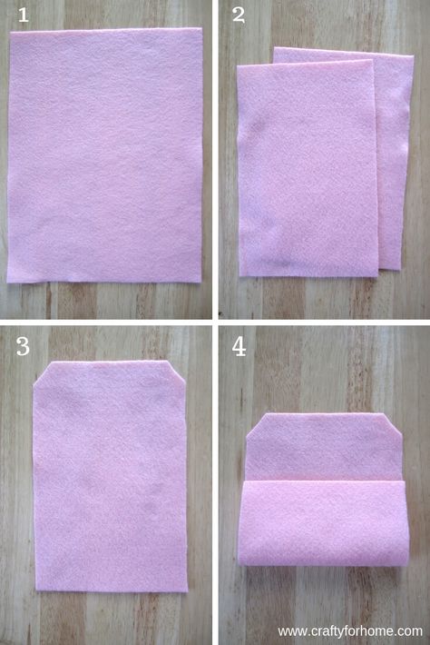 Diy Felt Envelope, Felt Envelope Diy, Felt Pouch Diy, Diy Gifts For Family, Fat Quarter Sewing Projects, Felt Wallet, Felt Envelope, Valentines Envelopes, Envelope Tutorial