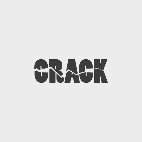 crack - #verbicon by Liam Warsop + Jordan Trofan Semantic Typography, Cookie Logo, Exhibition Display Design, Typography Logo Inspiration, Logo Typography, Breaking Point, Text Logo Design, Word Fonts, Random Inspiration