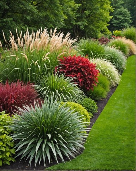 20 Lawn Border Ideas To Define Your Landscape - Toolz Geek Stunning Landscape Design, Wrap Around Garden Ideas, Deck Border Landscaping, Liriope Landscape Front Yards, Burm Landscaping Ideas, Diy Easy Front Yard Landscape Ideas, Uk Garden Ideas Inspiration, Alabama Landscaping Ideas, Bamboo Landscape Ideas