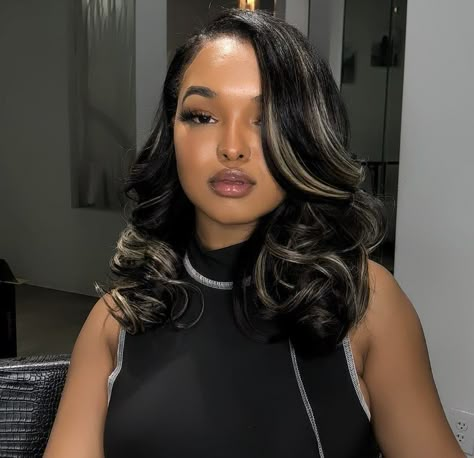 Women Natural Hairstyles, Black Women Natural Hairstyles, Highlight Bob, Black Hair Balayage, Birthday Hairstyles, Black Hair With Highlights, Quick Weave Hairstyles, Hair Laid, Baddie Hairstyles