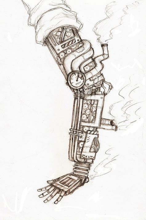 steam punk arm idea Steampunk Mechanical Arm, Mechanical Arm Drawing, Steam Punk Drawing, Punk Art Drawings, Steampunk Arm, Steampunk Mechanic, Steampunk Drawing, Mechanical Drawings, Mechanical Drawing