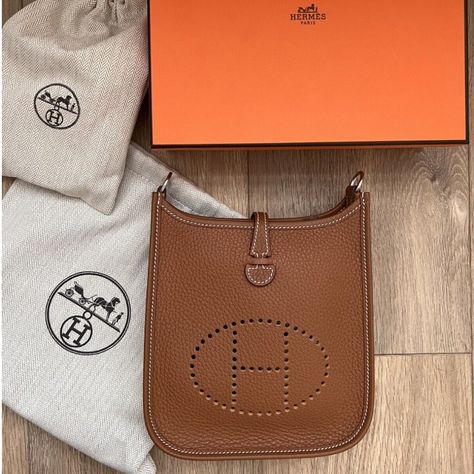 Selling My Brand New In Box Hermes Mini Evelyne Tpm - Color Is Gold. Comes With All Original Packaging. Receipt Available Upon Request For The Buyer. Purchased Last Month. Hermes Mini Evelyne, Hermes Evelyne Iii, Mini Gold, Hermes Bags, Last Month, Crossbody Bag, Bag Lady, Packaging, Brand New