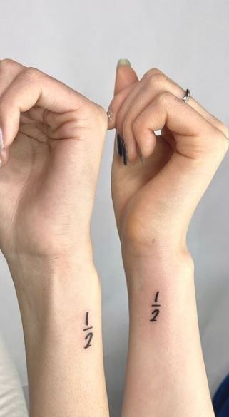 Twin Meaning Tattoo, Brother Sister Twin Tattoo, Cute Twin Tattoos Sisters, Tattoo With Sister Ideas, Best Friend Morse Code Tattoo, Sibling Tattoos For Twins, Twins Tattoos Ideas, Small Matching Tattoos For Brother And Sister, Small Tattoos For Sisters Sibling