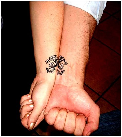 Tattoos with Meaning for Couples | 25 Cool Tattoo Designs For Couples Couple Wrist Tattoos, Tattoos On Wrist, Glow Tattoo, Ring Tattoo Designs, Couple Tattoos Love, Tattoos For Couples, Cute Tattoos On Wrist, Best Couple Tattoos, Cute Couple Tattoos