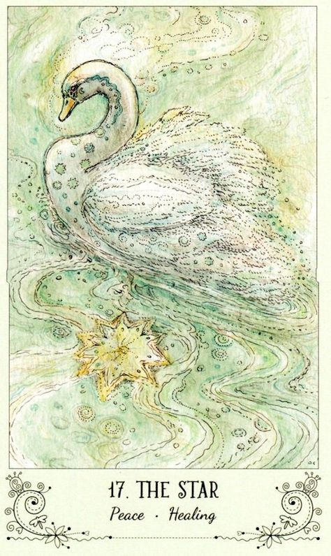 The Star - Card from Spiritsong Tarot Deck Tarot By Cecelia, Spirit Song, Tarot Decks Art, All Tarot Cards, Animal Tarot, Pop Illustration, Symbolic Art, Oracle Tarot, Tarot Card Meanings