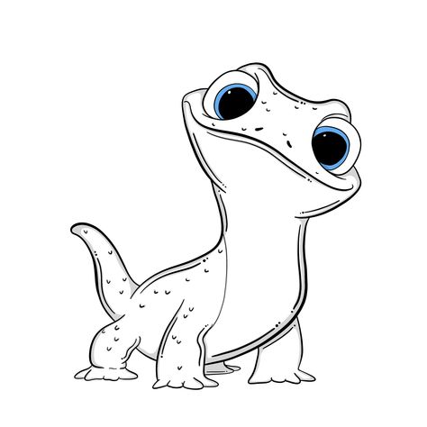 Once again, while looking for new ideas, I came across some Disney characters who could not get past my heart unnoticed. This is a lizard from the cartoon Frozen 2, which I drew with the addition of my own details and adhering to my style. A cute drawing that differs from the subject of my profile, but I like it. I think sometimes something cute would not be superfluous. Have a nice day :) Frozen Lizard Tattoo, Frozen Lizard Drawing, Cartoon Characters Drawing Ideas, The Lizard From Frozen 2, Lizard From Frozen Two, Lizard Drawing Cute, Chibi Lizard, How To Draw A Lizard, Frozen 2 Lizard