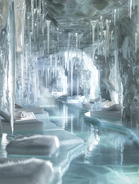 Ice Crystal, Ice Crystal Cave Spa, Salt Lake, Future, Interior Design, Architecture, Luxury, Aesthetic, Cave, Beauty, Nature, Vacation, Relaxing, Ice, Winter #IceCrystal #SaltLake #Future #InteriorDesign #Architecture #Aesthetic #Beauty #Nature #Cave #Vacation #Relaxing #IceCrystalSpa #IceCrystalCaveSpa #Luxury #Spa #Ice #Winter Cold Ice Aesthetic, Underwater Crystal Cave, Ice Interior Design, Ice Room Aesthetic, Ice Cave Aesthetic, Ice Land Aesthetic, Ice Castle Aesthetic, Crystal Cave Aesthetic, Ice Age Aesthetic