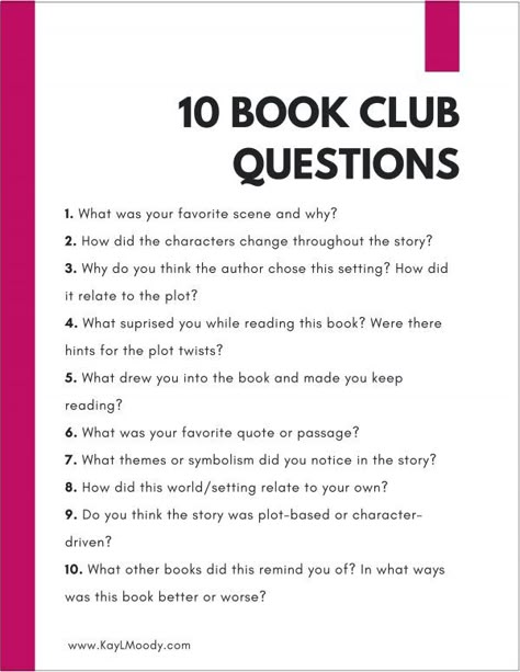 Work Book Club, What To Do In A Book Club, Questions For Book Club, Book Discussion Ideas, Questions About Books, Book Club Questions For Kids, Book Club Discussion Ideas, Movie Club Ideas, Book Club Introduction