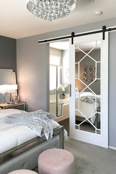 My DIY Glam Barn Door - Designs by Jeana Mirror Barn Door, Door Plans, Closet Door Makeover, Barn Door Designs, Casa Country, Diy Barn Door, Bathroom Remodel Designs, Bedroom Doors, Interior Barn Doors